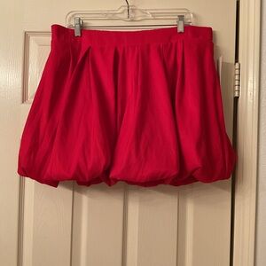 Red Mini Bubble Skirt